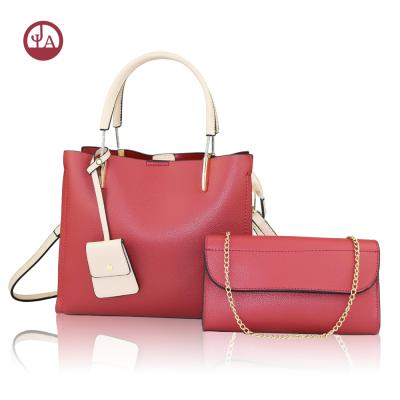 China 2019 Hot Sale Fashion T2182 Guangzhou Market PU Leather Female Purse Bag Female Leather Wholesale Set/Handbags For Women for sale