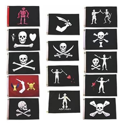 China Flying/Wholesale Printed 100% Polyester Pirate Jolly Roger Flag High Quality Hanging for sale