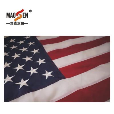 China Decoration/advertising/sports/promotion etc. 3'x5' Nylon Top Quality 100% Polyester Embroidery Stars And Stripes Sewing USA American Flag for sale