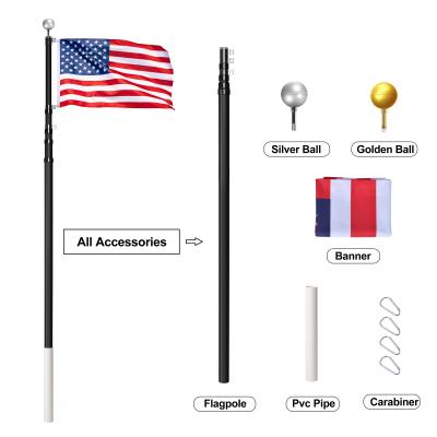 China Can Telescopically Adjust Height Flagpoles New Style High Performance Style Black Flag Poles 25FT Outdoor Telescopic Telescopic Flagpole for sale