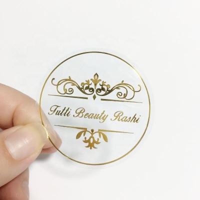 China Vinyl Waterproof Stickers Waterproof Foil Label Stickers Gold Letter Custom Sticker Label for sale