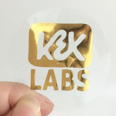 China Transparent Waterproof Eyelash Logo Stickers Label Lipstick Gold Sticker Decals for sale