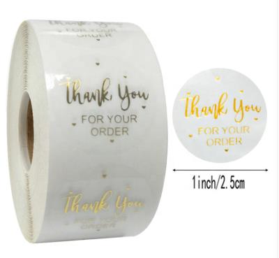 China Waterproof Gloss Label Paper Logo Stickers Custom Printing Label Thank You Small Business Stickers for sale