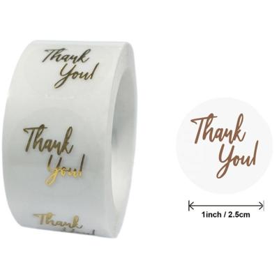 China Waterproof 500 Labels Per Roll Gold Transparent Fashion Custom Brand Personalized Stickers for sale