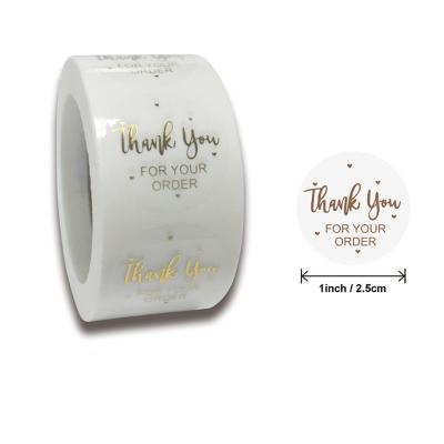 China Waterproof Thank You Sticker 1 Roll 500 Sticks Color Label Transparent Printing Material for sale