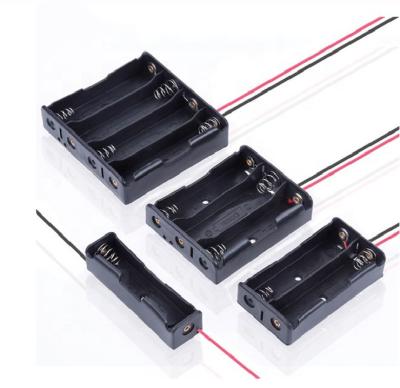 China Battery Storage Box Case DIY 1 Slot DIY 18650 Battery Holder 2 3 4 Clip Holder Container With Wire Lead Pin for sale