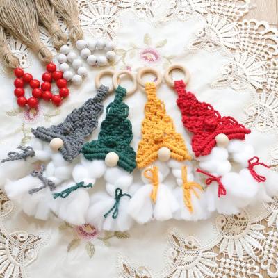 China Luxury Handmade Yarn Woven Cotton Christmas Tree Ornaments Bohemia Central Statistical Institute Household Hanging Holiday Decorations for sale