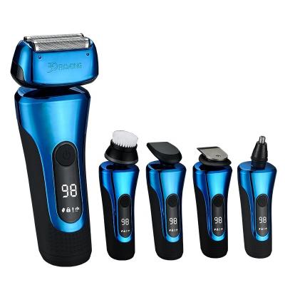 China New Triple Blade Men's Electric Shaver LCD Shavers for Men Swapping Wet Dry Washable Razor Facial Shaving Machine Portable USB Charging for sale