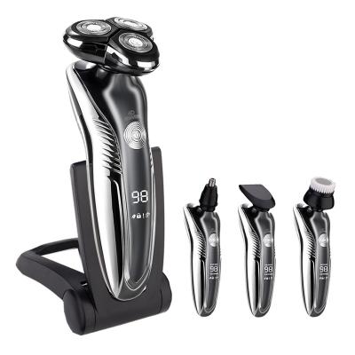 China Triple Blade Digital Electric Shaver Razor LCD Display 5 Blades Rechargeable Body Wash Floating Electric Shaver Free Standing Shaver for sale