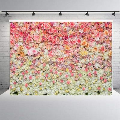 China Pink Floral Birthday Wedding Shower Flowers Bridal Wall Background Flower 150x210cm Printed Fancy Photography Backdrop for sale