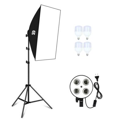 China Yiscaxia 50x70cm Studio Softbox + 1.6m Tripod Mount + 4 x LED Bulb Photography Lighting Kit White Light Studio (EU Plug) PU5070 for sale