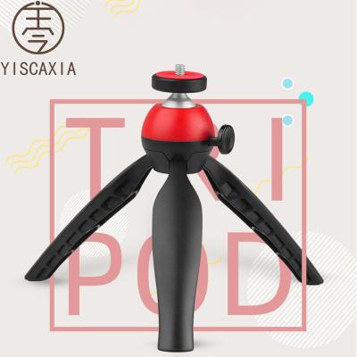 China Yiscaxia mobile phone/mini camera cell phone holder tripod, live light vlog fill selfie camera desktop pan/tilt tripod small for sale