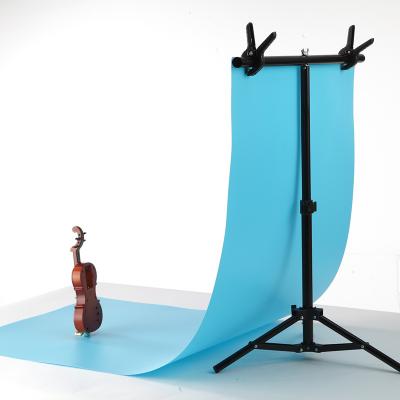 China Product Photography Backdrop Cloth Stand PVC Panel Gradient Background Paper Board Shelf Background Soft Light T-Shaped Frame for sale