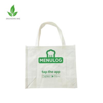 China Personalized 100% Bamboo Handled Fiber Tote Bags Cotton Handle Shopping Bag With Logo for sale