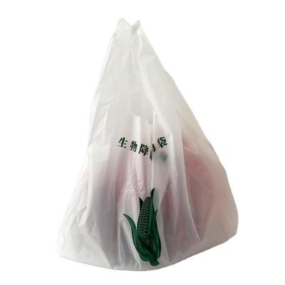 China Natural Custom Printed Eco Friendly Degradable Compostable Plastic Plasma Cornstarch Shopping Bags for sale