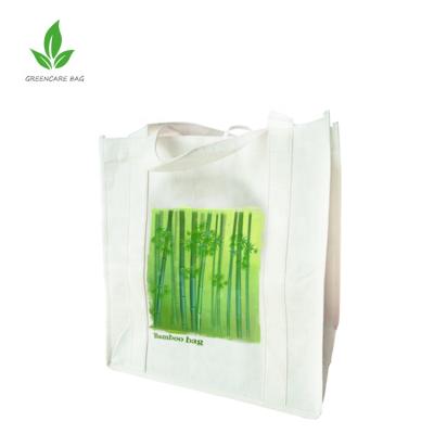 China 100% Biodegradable Bamboo Fabric Handled Reusable Bamboo Tote Bag for sale