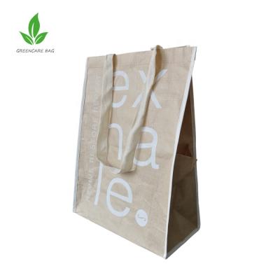 China Fashion Recyclable Silkscreen Printed Non Woven Custom Paper Bag With Polyester Yarn for sale