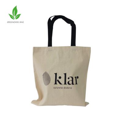 China 100% Organic Cotton Handled Bag Recycled Natural Canvas Tote Pouch Cotton Shopping Bag Cute Canvas Tote Bag for sale