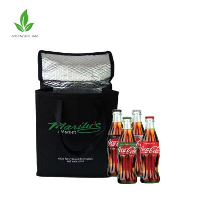 China Waterproof Eco - Friendly Non Woven Lunch Bag , Customized Logo Printed Food Delivery Bag Insulated Cooler Bag for sale