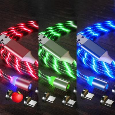 China Original Fast Speed ​​Charging Led Magnetic Type C 2A Fast Charging Led 3 In 1 USB Multi Magnetic Charging Cable for sale