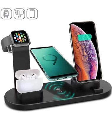 China Mobile Phone Multifunction 4 in 1 Wireless Android Type-C Charger Mobile Phone Usb Charger Station Stand Dock For Iphone for sale