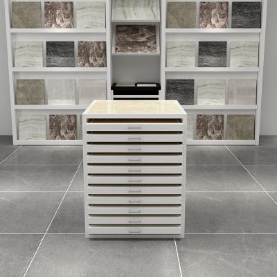 China Store Display Stand Ceramic Metal Porcelain Floor Showroom Tile Stone Display Shelves for sale