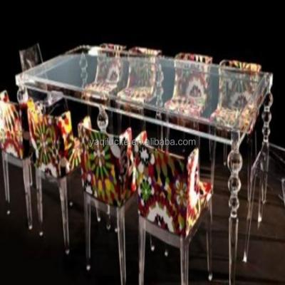 China Eco-friendly Luxury Acrylic Plexiglass Wedding Dining Table Hot Selling Design for sale