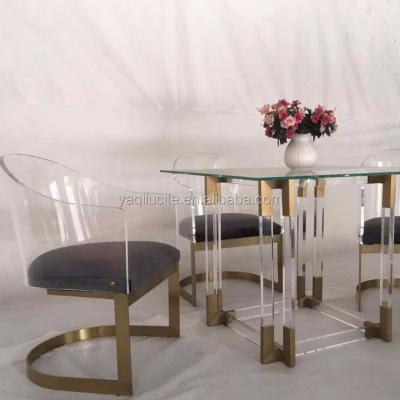 China Eco-friendly Hot Selling Clear Acrylic Chair With Cushion for sale