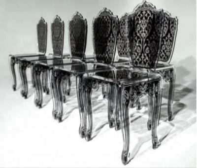 China eco-friendly black acrylic chair italian chairs with carving patternsand latest design furniture for dining room for sale