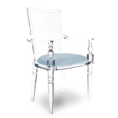 China Stable Acrylic Armrest Chair Lucite Chair for sale