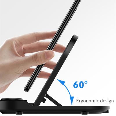 China Foldable 3 in 1 15W Proda Wireless Folding Stand Charger Fast Charging Stand Applied in Mobile Phone Apple Watch Blue-tooth Headphone for sale