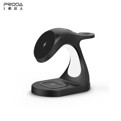 China Magnet Wireless Charging PRODA/AZEADA Dolphin 4 in 1 Magnet 15W Wireless Charger PD-W9 3A QI Stand Wireless Charging Dock For iPhone iWatch Airpods for sale