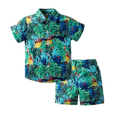 China 2021 Casual Toddler Kids Baby Boy Full Sheet Short Sleeve Shirt Shorts Pants Outfits Clothes Summer 2pcs for sale