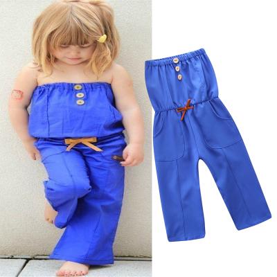 China 2019 Denim Overalls Simple Stylish Top Tube Viable Summer Children's Korean Clothing for sale