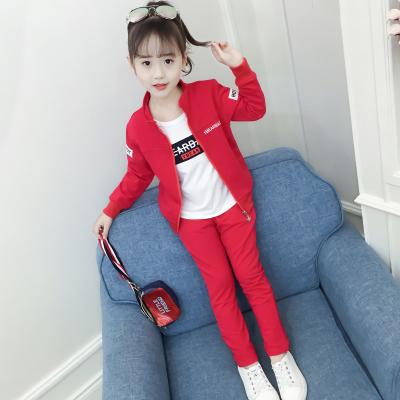 China 2019 Autumn Children's New Fashion Girls' Three-piece Suit Washable Korean Casual Sports Girls' Three-Piece Suit for sale