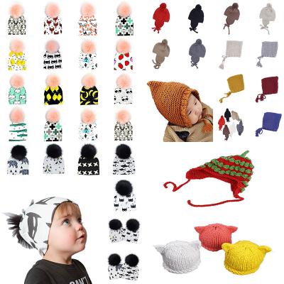 China Baby Washable Winter Knit Kids Scarf Crochet Toddler Faux Fur Loop Neck Warmer Pom Beanie Hat For Boys for sale