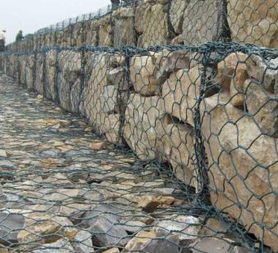 China Gabions 80*100 Mm Mesh Size PVC Coated Hexagonal Gabion Wire Mesh Box for sale