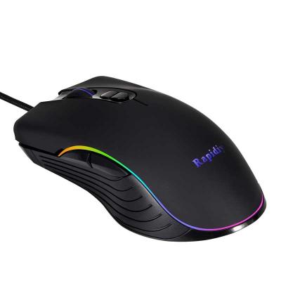 China Optical Cable Mouse Factory Wholesale Wired RGB Gaming Mouse For Computer for sale