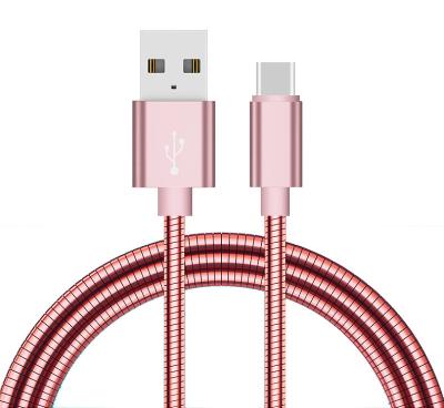 China Mobile Phone Metal High Speed ​​Spring Micro Usb Charging Cable For Iphone For Samsung All Smart Phones for sale