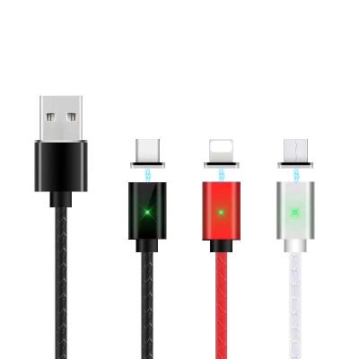 China Mobile Phone 3A Magnetic 3 in 1 USB Cable Fast Charging Data Cable for iPhone for Samsung for sale