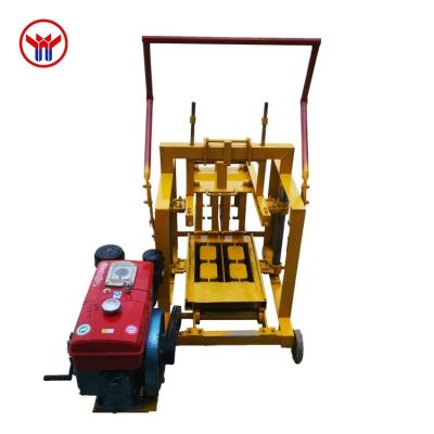 China Building Material Shops Small Manual Diesel Engine Ready To Ship Mobile Hollow Cement Brick Making Machinery for sale