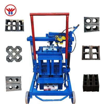 China Building Material Shops Sale Type Cement Cavity Small Hole Block Making Model 2-45 Movable Electric Block Making Machine for sale