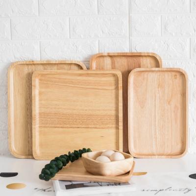 China Rectangular Wooden Trays Tea Trays Dinner Plate Japanese Wooden Serving Trays Tea Cup Holder Wholesale Home for sale