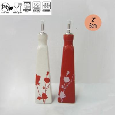 China Sustainable Ceramic Stoneware Oil Bottle / Oil Vinegar Bottle Condiment Set for sale