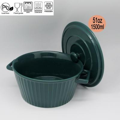 China 1500ml Home Viable Personality Multifunctional Anti-scalding Ceramic Noodle Rolls With Lid for sale