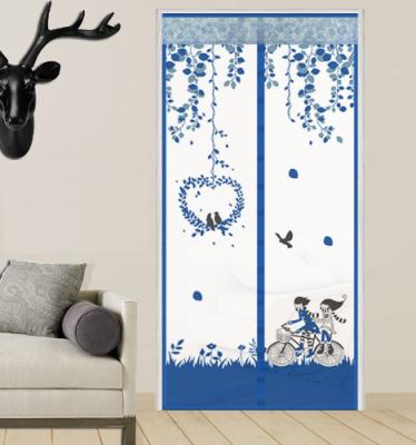 China Wooden doors printing hanging door curtain, magnetic soft screen door, magnetic fly screen door for sale