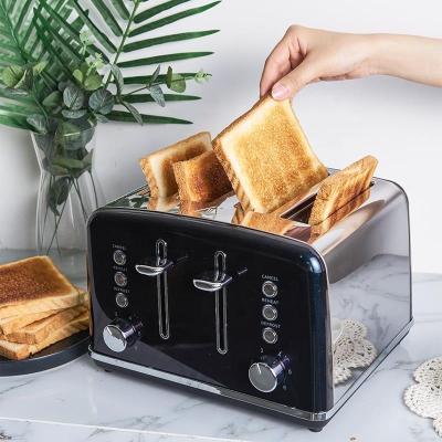 China High Quality Classic Household Toaster 4 Slice 4 Slot Toaster Stainless Steel Bread Toaster for sale