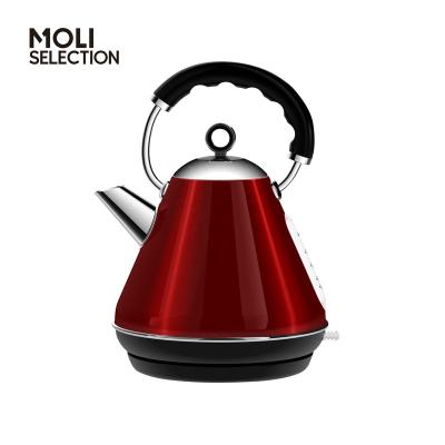 China Moli Basic Kitchen Appliances Electric Cordless Kettle1.7L Stainless Steel Pyramid 360 Degree Rotation Small Selection for sale