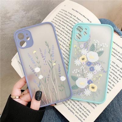 中国 beautiful frosted Anti-drop flower phone case for iPhone 12 mini 12 11 pro Max Xs Xr Xs Max 7 8 plus custom design cell phone covers 販売のため