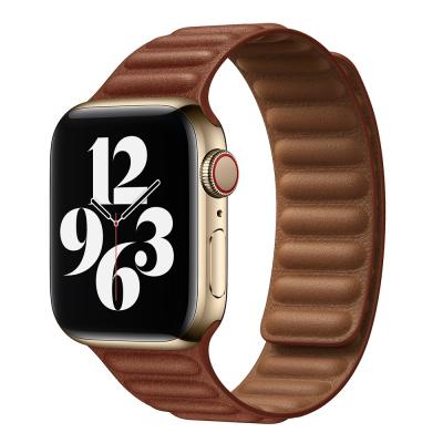 China Leather Leather Watch Band Strap For Magnetic Smart Watch Band For iwatch 7 44 40 41 45mm for sale